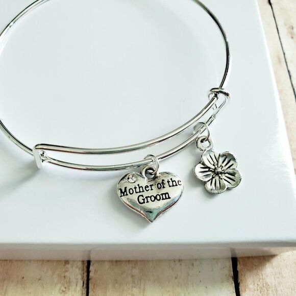 Mother of the Groom Wedding Bracelet, Mother Son Gift - Picture 6 of 10